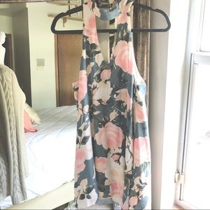 The Impeccable Pig || EUC || Pink & Blue High Neck Floral Dress